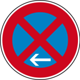 Verkehrszeichen 283-11 StVO, Absolutes Haltverbot Ende (Linksaufstellung)