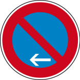 Verkehrszeichen 286-11 StVO, Eingeschränktes Haltverbot Ende (Linksaufstellung)