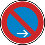 Verkehrszeichen 286-20 StVO, Eingeschränktes Haltverbot Ende (Rechtsaufstellung)