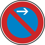 Verkehrszeichen 286-21 StVO, Eingeschränktes Haltverbot Anfang (Linksaufstellung)