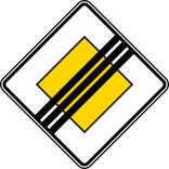 Verkehrszeichen 307 StVO, Ende der Vorfahrtstraße