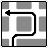 Verkehrszeichen 590-10 StVO, Blockumfahrung rechts, links, links