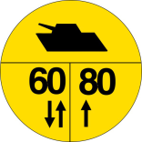 Verkehrszeichen Br. 1 StVO, Militärische Tragfähigkeitszeichen an Brücken (Nato-Brückenschild)