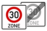 Verkehrszeichen 274.1-40 StVO, Tempo 30-Zone, doppelseitig