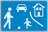 Verkehrszeichen 325.1 StVO, Beginn eines verkehrsberuhigten Bereichs, einseitig