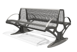 Sitzbank -Transform-, zweiseitig, Sitz- und Rückenfläche aus Drahtgitter, PAG- oder Robinien-Holz