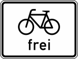 Verkehrszeichen 1022-10 StVO, Radverkehr frei
