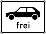 Verkehrszeichen 1024-10 StVO, Personenkraftwagen frei
