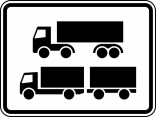 Verkehrszeichen 1048-15 StVO, Nur Sattelkraftfahrzeuge und Lastkraftwagen mit Anhänger