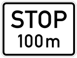 Verkehrszeichen 1004-32 StVO, Stop in ... m