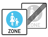 Verkehrszeichen 242.1-40 StVO, Fußgängerzone, doppelseitig