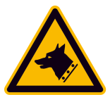 Warnschild, Warnung vor Wachhund