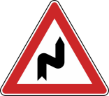 Verkehrszeichen 105-20 StVO, Doppelkurve (zunächst rechts)