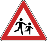 Verkehrszeichen 136-20 StVO, Kinder (Aufstellung links)