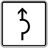 Verkehrszeichen 1000-34 StVO, Umleitungsbeschilderung Halbkreis