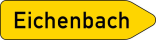Verkehrszeichen 419-20 StVO, Pfeilwegweiser auf sonstigen Straßen mit geringerer..., einseitig, rechtsweisend