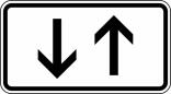 Verkehrszeichen 1000-31 StVO, Verkehr in beide Richtungen, zwei gegengerichtete Pfeile