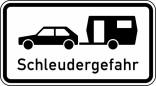 Verkehrszeichen 1006-30 StVO, Schleudergefahr für Wohnwagengespanne