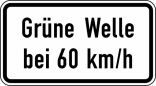 Verkehrszeichen 1012-34 StVO, Grüne Welle bei ... km / h