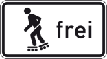 Verkehrszeichen 1020-13 StVO, Inline-Skaten und Rollschuhfahren frei
