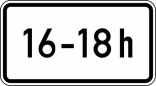 Verkehrszeichen 1040-30 StVO, Zeitliche Beschränkung (... - ... h)