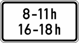 Verkehrszeichen 1040-31 StVO, Zeitliche Beschränkung (... - ... h, ... - ... h)