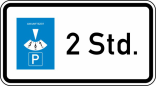 Verkehrszeichen 1040-32 StVO, Parkscheibe ... Stunden