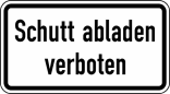 Verkehrszeichen 2501 StVO, Schutt abladen verboten