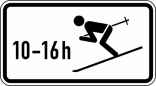Winterschild 1040-10 StVO, Wintersport erlaubt, zeitlich beschränkt (10 - 16 h)
