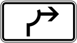 Verkehrszeichen 1000-23 StVO, Umleitungsbeschilderung Viertelkreis