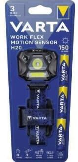 Varta Stirnlampe Work Flex Motion Sensor H20, 150lm, 8 Leuchtmodi, spritzwassergeschützt, stoßfest