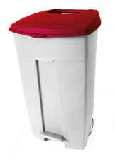 Modellbeispiel: Abfallbehälter -Pro 14- weißer Korpus mit rotem Deckel (Art. 35672)