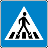 Verkehrszeichen 350-20 StVO, Fußgängerüberweg Aufstellung links