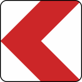 Verkehrszeichen 625-10 / 625-11 / 625-12 / 625-13 StVO, Richtungstafel in Kurven, linksweisend