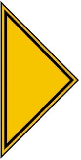 Hinweisschild für Gasanlagen, Pfeilspitze als Richtungsangabe für Gas-Haupthahn