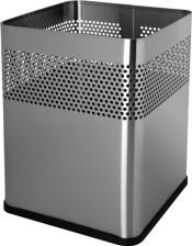 Papierkorb aus Edelstahl, Lochraster, silber, 18 l HELIT