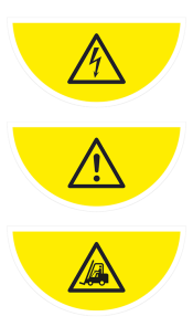 Boden-Sicherheitskennzeichen -Warnschild- aus PVC, selbstklebend, Rutschkl. R10, Halbkreis