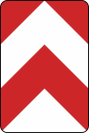 Verkehrszeichen 626-30 /626-31 /626-32 StVO, Leitplatte, beidseitig vorbei