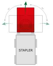 Technische Ansicht: Dreiseitige Kippfunktion des Kippbehälters -Typ 3S- (Art. 38184)