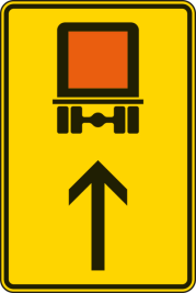 Verkehrszeichen 422-32 StVO, Wegweiser für kennzeichnungspflichtige Fahrzeuge mit gefährlichen Gütern (geradeaus)