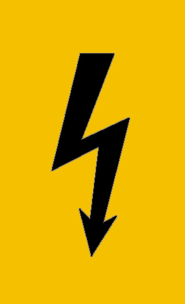 Elektrokennzeichnung / Warnschild, Spannungszeichen (schwarzer Blitz)