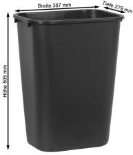 Technische Ansicht: Ma&szlig;e des Papierkorbs -Square- Rubbermaid (Art. 12175-01)