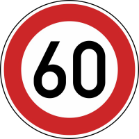 Verkehrszeichen 274 StVO, Zulässige Höchstgeschwindigkeit ... km / h (Wunschangabe)