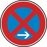 Verkehrszeichen 283-20 StVO, Absolutes Haltverbot Ende (Rechtsaufstellung)