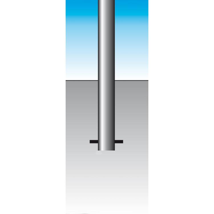 Absperrpfosten ′Acero Schrägkopf′ (V4A) ø 76 mm aus Edelstahl - Technische Ansicht: zum