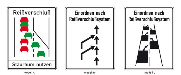 Sonderschilder, Reißverschlußsystem mit Anti-Sticker-Folie - Modellbeispiele: Sonderschilder