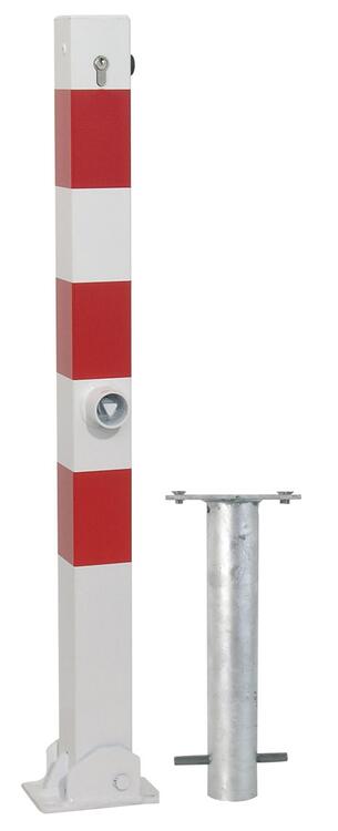 Modellbeispiel: Absperrpfosten -Bollard- umlegbar mit Profilzylinderschloss und Dreikantverschluss