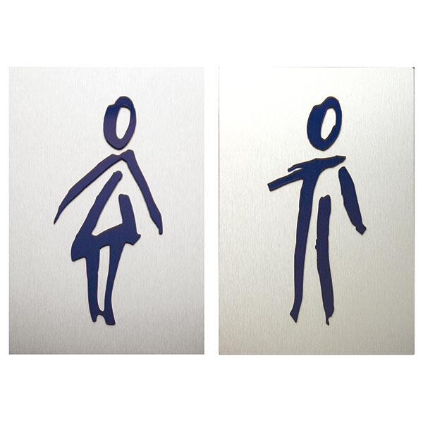 Modellbeispiele: Türschild -Viva- links Damen, Art. 90.9151-01 rechts Herren, Art. 90.9151-02