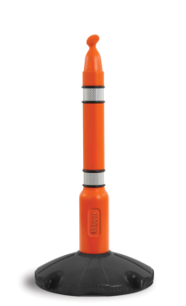 Absperrpfosten -Skipper- aus Kunststoff, orange / schwarz, Höhe 1000 mm