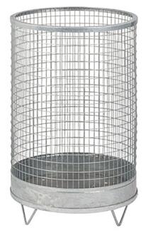Abfallbehälter 'Nr. 6' 75 Liter aus Drahtgitter mit Stahlblechboden